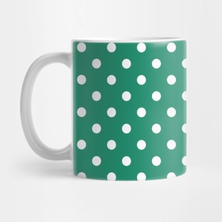 Green and White Polka Dots Pattern Mug